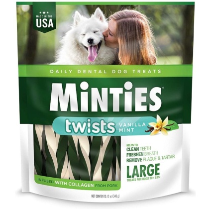 Sergeants Minties Twists Dental Treats Large - 12 oz